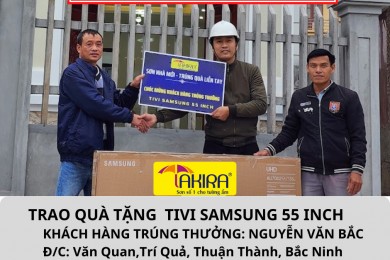TRAO THƯỞNG TIVI SAMSUNG 4K 55 INCH CHO KHÁCH HÀNG